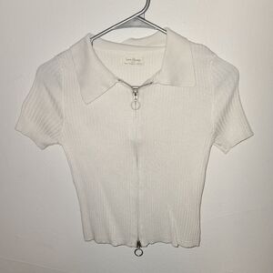 White short zip up top